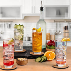 300 ml Highball Water Glasses - Tall Drinking Glasses for Water, Juice, Mojito, Cocktail, Lead - Free, Perfect for Home, Restaurants, and Parties - Crystalkart