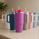 Vacuum Insulated 40oz / 1.18 L Stainless Steel Quencher Tumbler - Spill Resistant & Reusable - Crystalkart