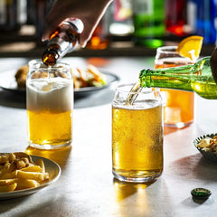 Beer Can Shaped Glasses with Glass Straw - 540ml Tumbler Cups for Coffee, Cocktails, & Beer - Crystalkart