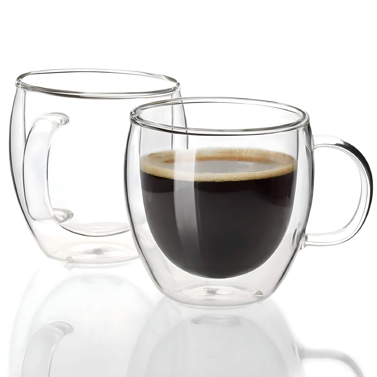 Double Wall Insulated Borosilicate Glass Mugs, 250 ml | Stylish & Durable for Coffee, Tea & More - Crystalkart