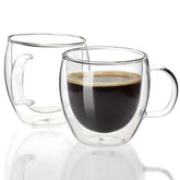 Double Wall Insulated Borosilicate Glass Mugs, 250 ml | Stylish & Durable for Coffee, Tea & More - Crystalkart