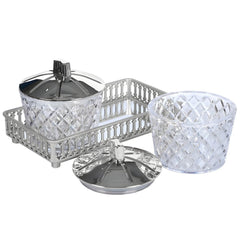 Jaypee Plus O'Luxe Airtight 2 - Piece Crystal Jar Set with Tray | Unbreakable Food Grade Plastic Containers with Metallic Mirror Glass Tray | Ideal for Dry Fruits, Spices, and Snacks | Elegant Serving & Gifting Set - Crystalkart