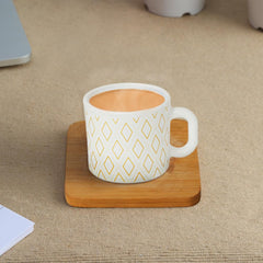 Larah by BOROSIL Angel Gold Opalware Mug | Coffee Mugs, 140 ml Each | Microwave & Dishwasher Safe | Bone - Ash Free - Crystalkart