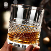 Luxury Crystal Premium Whisky Glass | 350 ml | Stylish Design & Heavy Base | Perfect for Scotch, Mixed Drinks, Wine, Bourbon, Water and Cocktail Drinks - Crystalkart