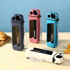 Zannuo 350ml Leakproof Plastic Water Bottle with Straw – BPA - Free, Compact & Portable – Ideal for School, Travel, Gym & Outdoor Activities – Stylish Flat - Square Design for Kids & Adults - Crystalkart