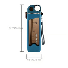 Zannuo 350ml Leakproof Plastic Water Bottle with Straw – BPA - Free, Compact & Portable – Ideal for School, Travel, Gym & Outdoor Activities – Stylish Flat - Square Design for Kids & Adults - Crystalkart