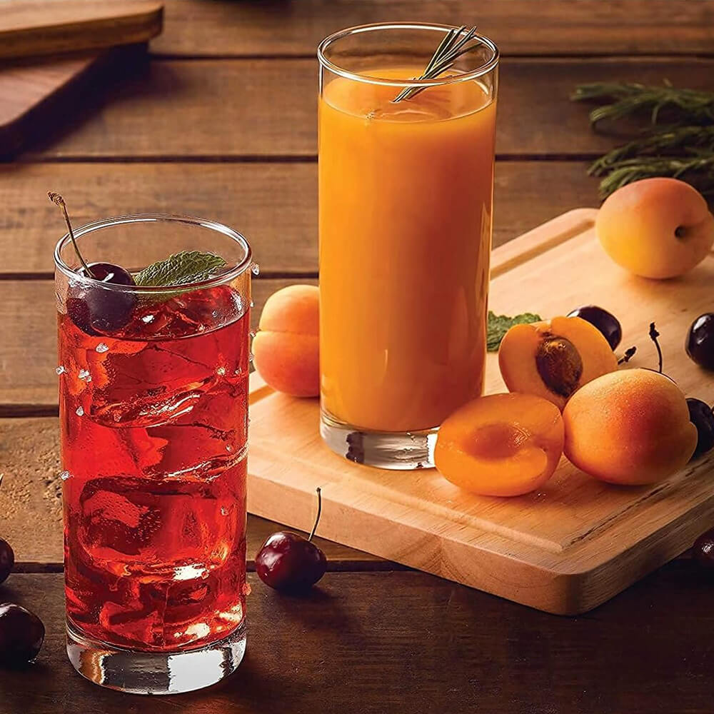 300 ml Highball Water Glasses - Tall Drinking Glasses for Water, Juice, Mojito, Cocktail, Lead - Free, Perfect for Home, Restaurants, and Parties - Crystalkart