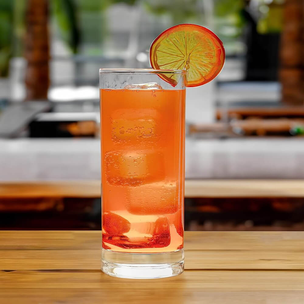 300 ml Highball Water Glasses - Tall Drinking Glasses for Water, Juice, Mojito, Cocktail, Lead - Free, Perfect for Home, Restaurants, and Parties - Crystalkart