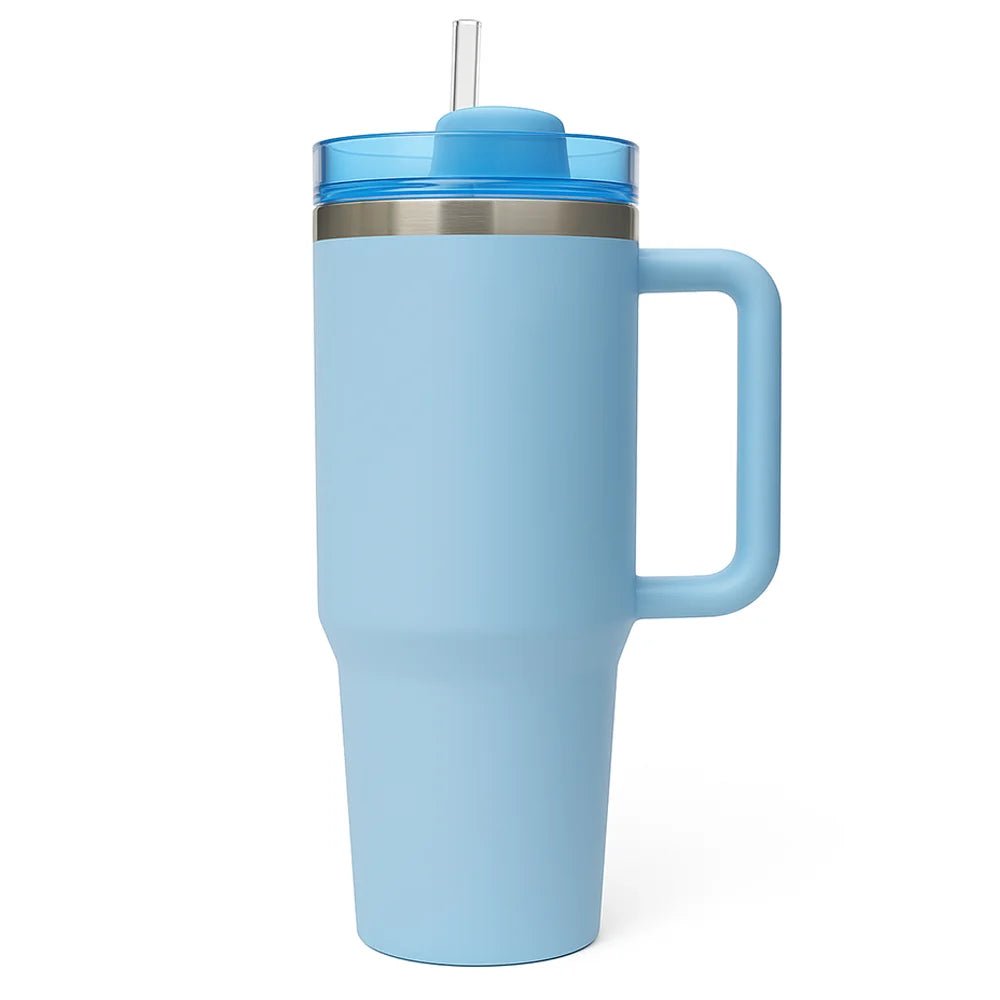 Vacuum Insulated 40oz / 1.18 L Stainless Steel Quencher Tumbler - Spill Resistant & Reusable - Crystalkart
