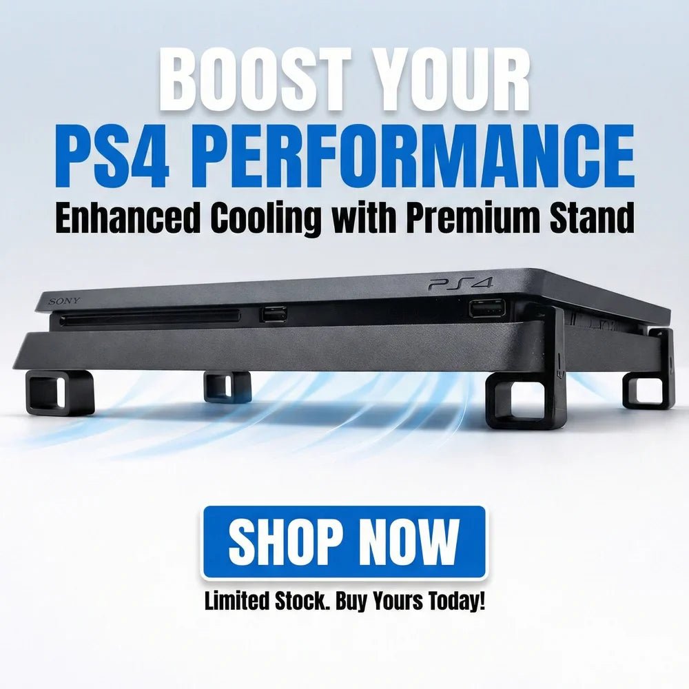 PS4 Horizontal Cooling Riser Feet Stand for PS4, PS4 Slim & PS4 Pro - Crystalkart
