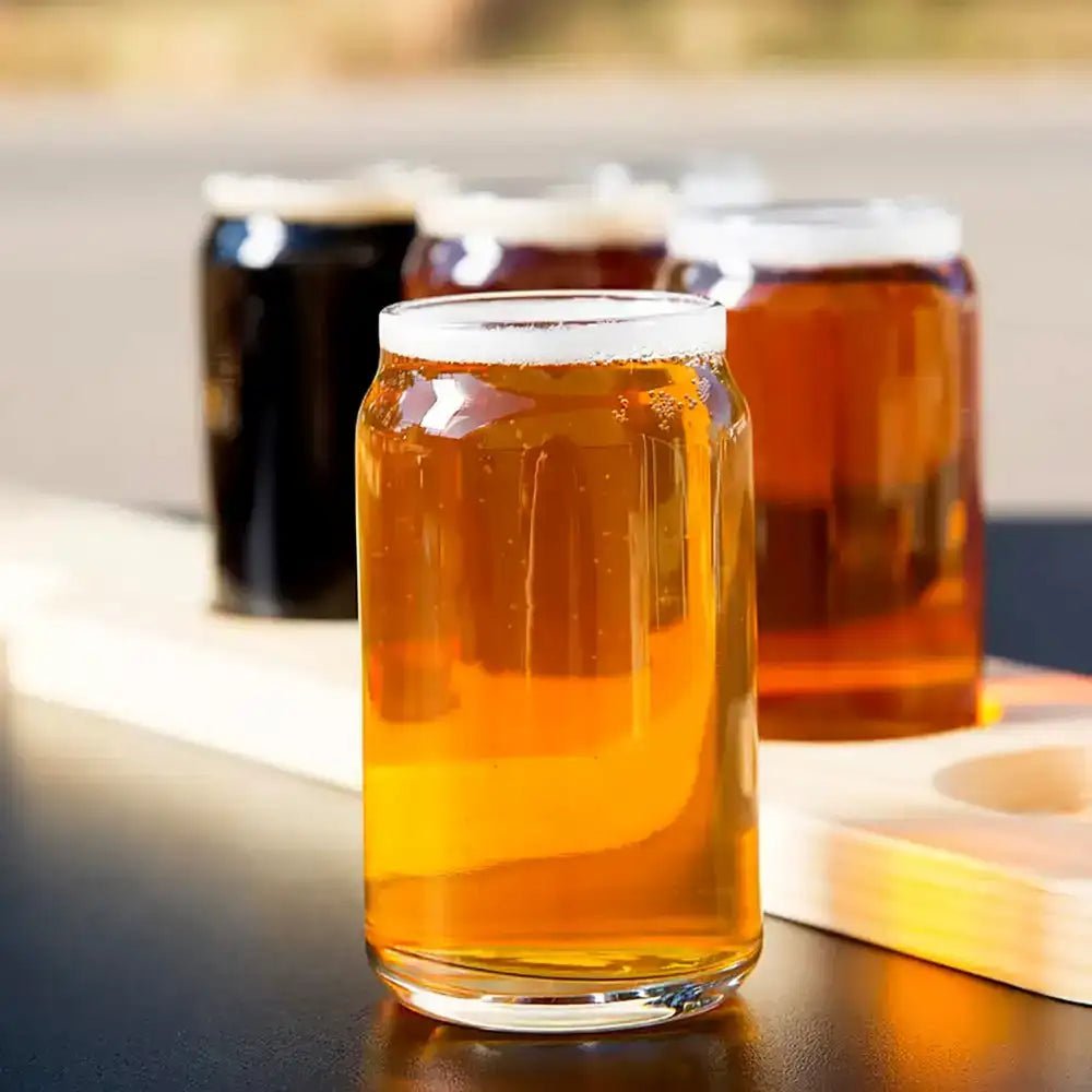 Beer Can Shaped Glasses with Glass Straw - 540ml Tumbler Cups for Coffee, Cocktails, & Beer - Crystalkart