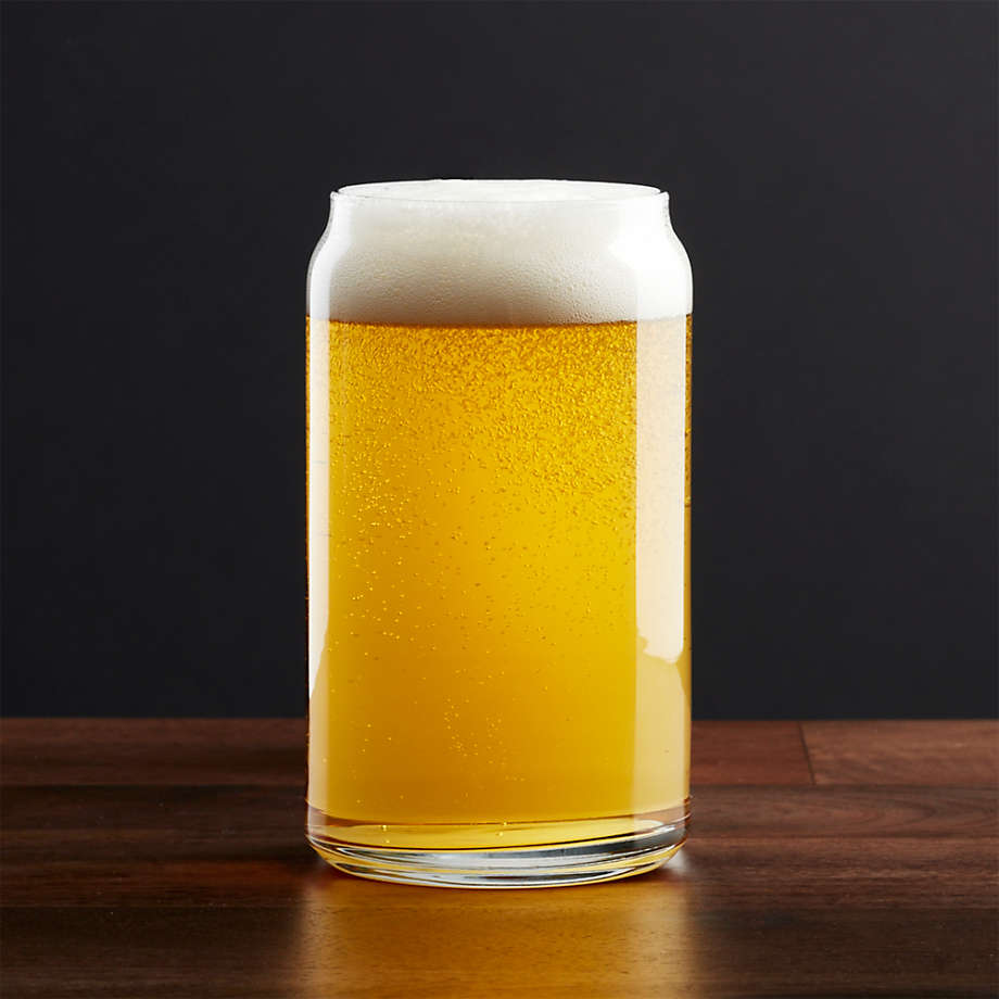 Beer Can Shaped Glasses with Glass Straw - 540ml Tumbler Cups for Coffee, Cocktails, & Beer - Crystalkart