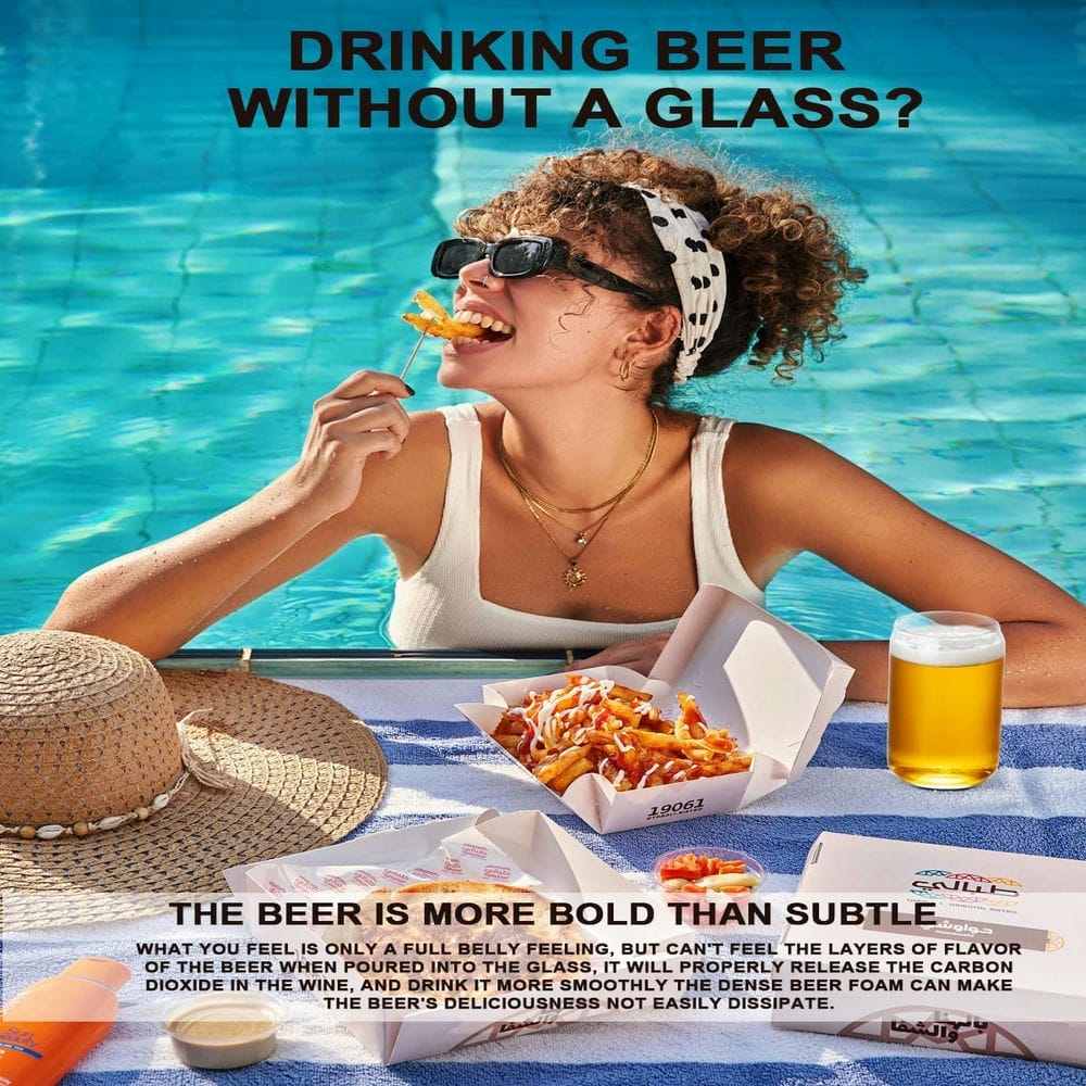 Beer Can Shaped Glasses with Glass Straw - 540ml Tumbler Cups for Coffee, Cocktails, & Beer - Crystalkart