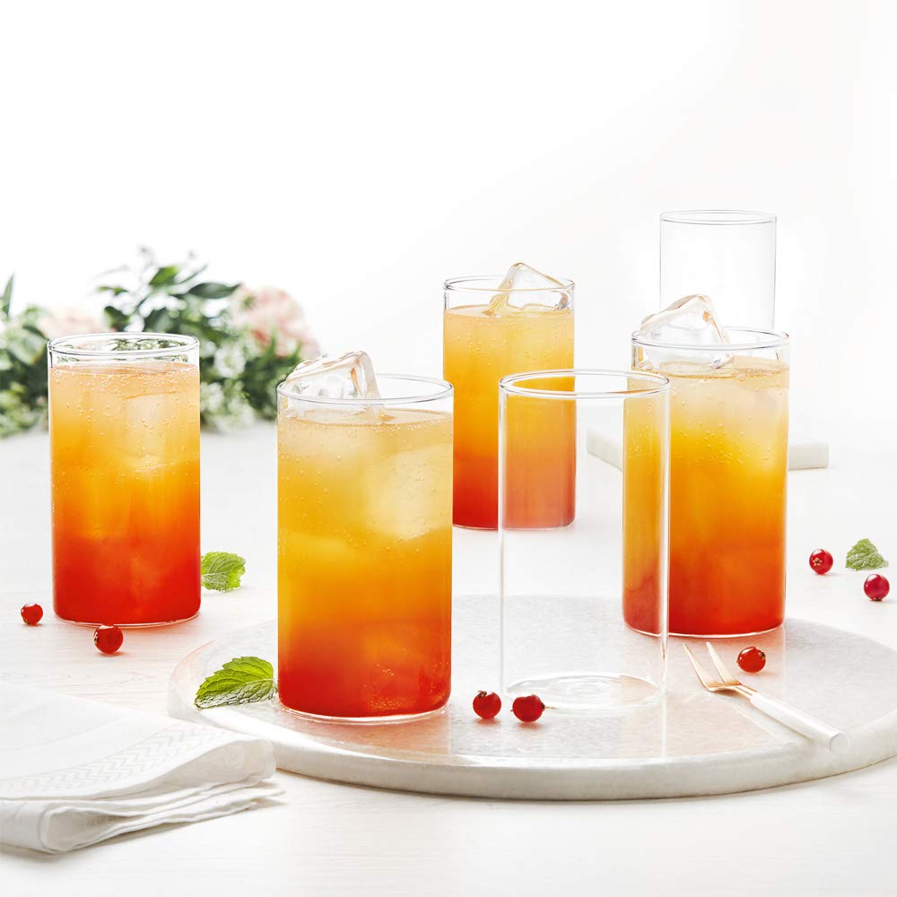 Borolyte Sky Glass 300 ml Transparent Drinking Glass | 100% Borosilicate Glass Tumblers for Water, Cold Drinks, Juice | Microwave & Dishwasher Safe | for Daily use & Gifting - Crystalkart