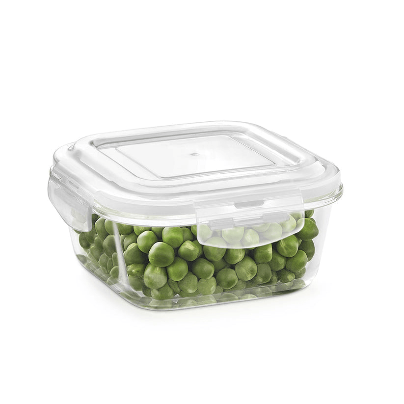 Borosil Klip N Store 2pc Square Food Storage Containers — 320ml & 520ml - Crystalkart