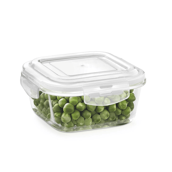 Borosil Klip N Store 2pc Square Food Storage Containers — 320ml & 520ml - Crystalkart