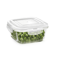 Borosil Klip N Store 2pc Square Food Storage Containers — 320ml & 520ml - Crystalkart