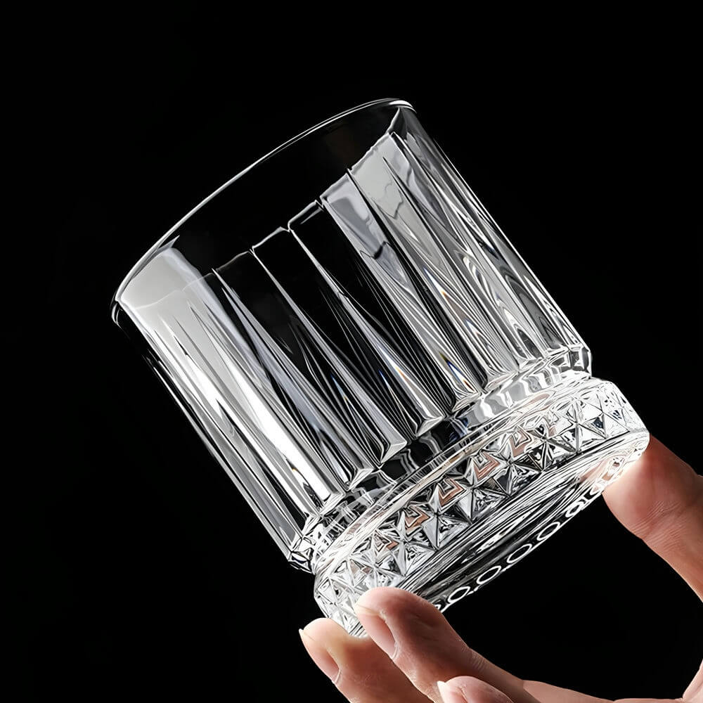 European Crystal Whiskey Glass | 355 ml | Stylish Design & Heavy Base | Perfect for Scotch, Mixed Drinks, Bourbon, Water and Cocktail Drinks - Crystalkart