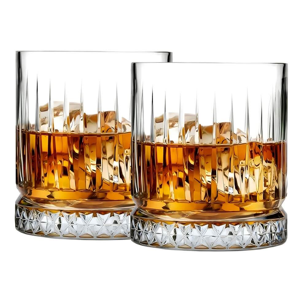 European Crystal Whiskey Glass | 355 ml | Stylish Design & Heavy Base | Perfect for Scotch, Mixed Drinks, Bourbon, Water and Cocktail Drinks - Crystalkart Main image