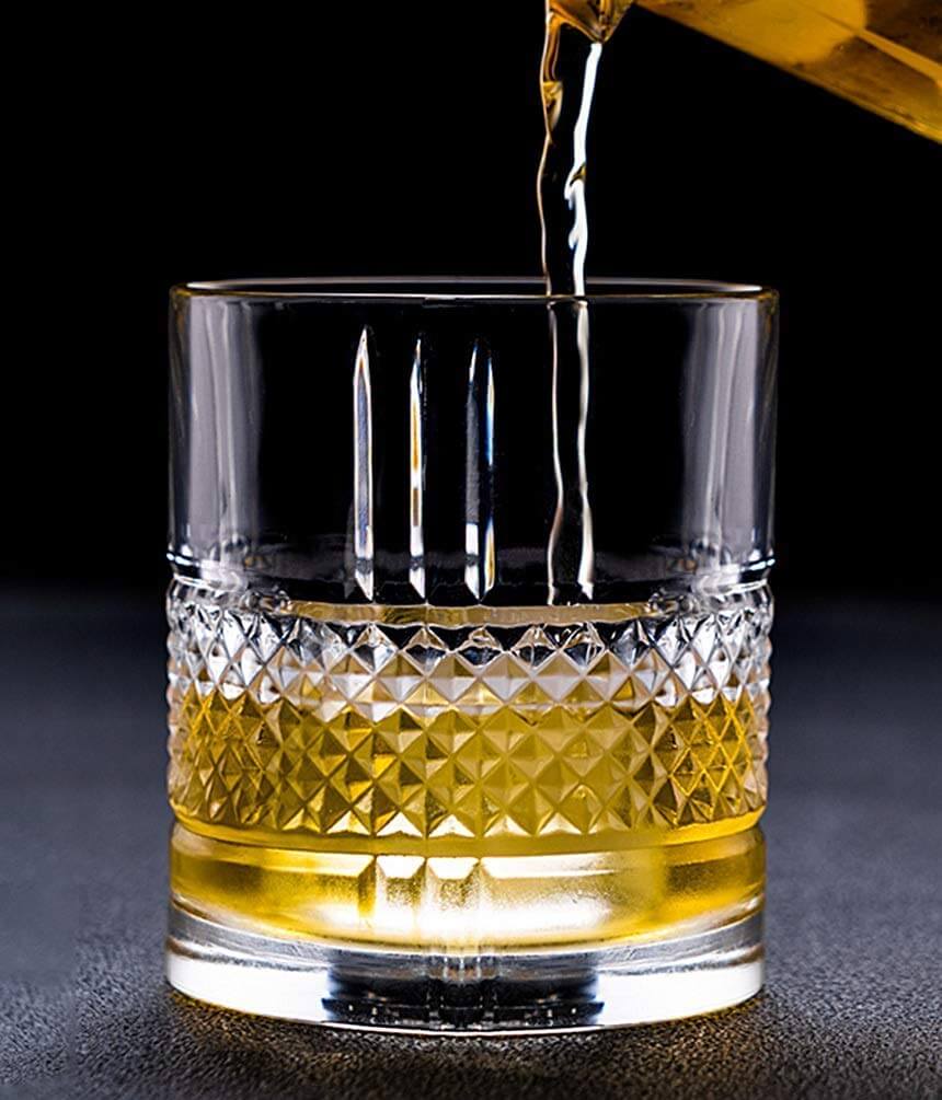 Luxury Crystal Premium Whisky Glass | 350 ml | Stylish Design & Heavy Base | Perfect for Scotch, Mixed Drinks, Wine, Bourbon, Water and Cocktail Drinks - Crystalkart