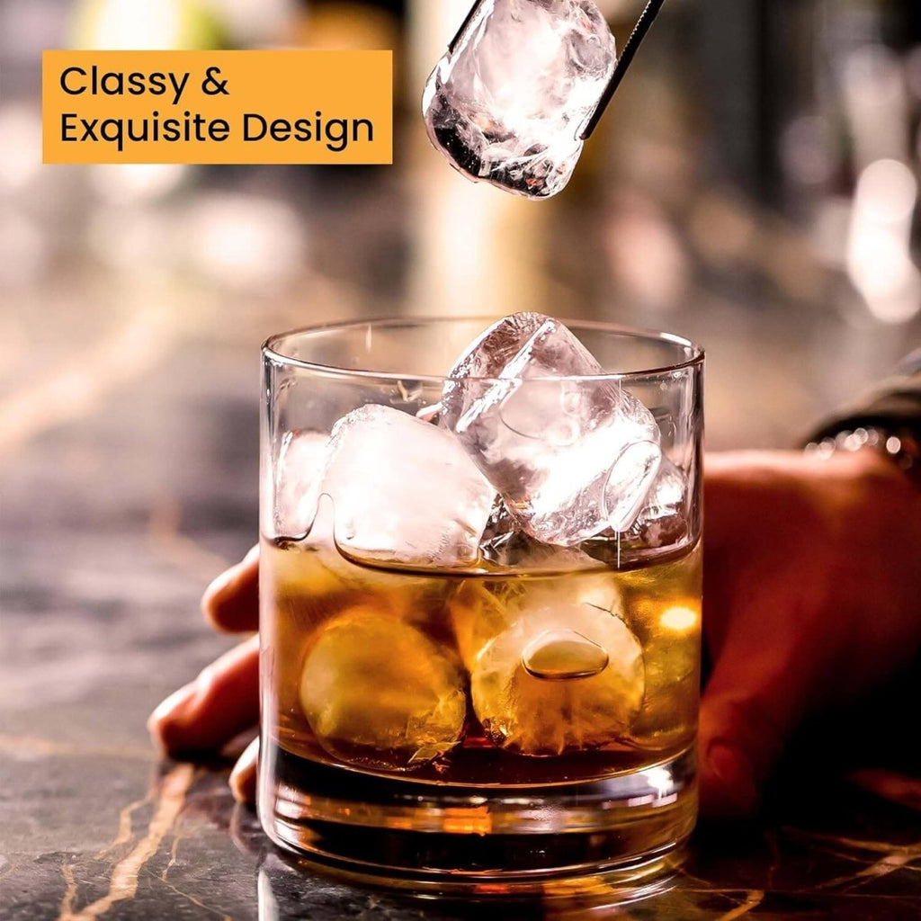 Old Fashioned Whiskey Glasses | Heavy Base, Thick Walls | Perfect for Scotch, Whisky, Mixed Drinks, Bourbon, Cocktails, Juice and Water - Crystalkart