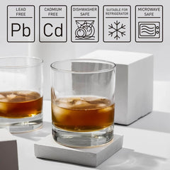 Old Fashioned Whiskey Glasses | Heavy Base, Thick Walls | Perfect for Scotch, Whisky, Mixed Drinks, Bourbon, Cocktails, Juice and Water - Crystalkart