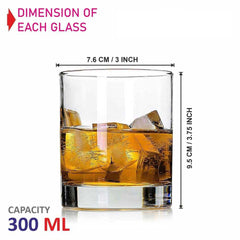Old Fashioned Whiskey Glasses | Heavy Base, Thick Walls | Perfect for Scotch, Whisky, Mixed Drinks, Bourbon, Cocktails, Juice and Water - Crystalkart