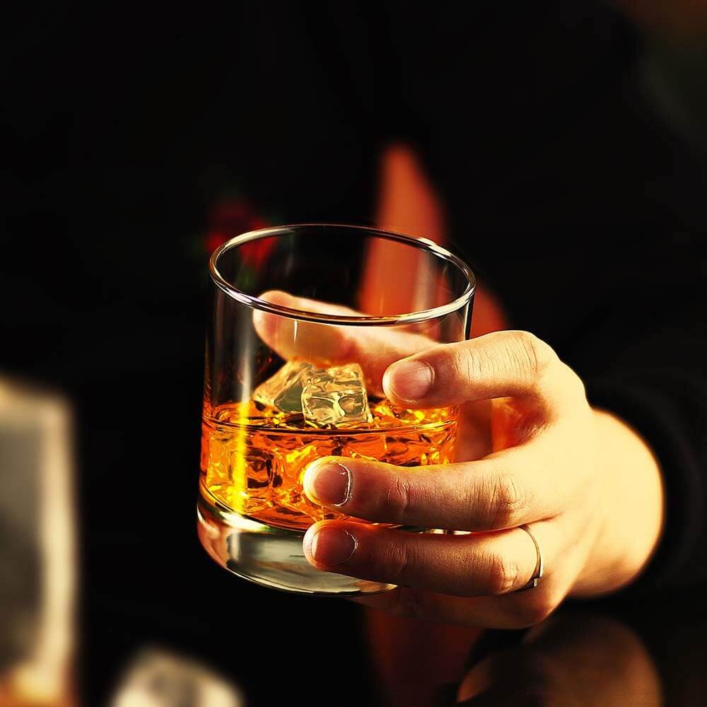 Old Fashioned Whiskey Glasses | Heavy Base, Thick Walls | Perfect for Scotch, Whisky, Mixed Drinks, Bourbon, Cocktails, Juice and Water - Crystalkart