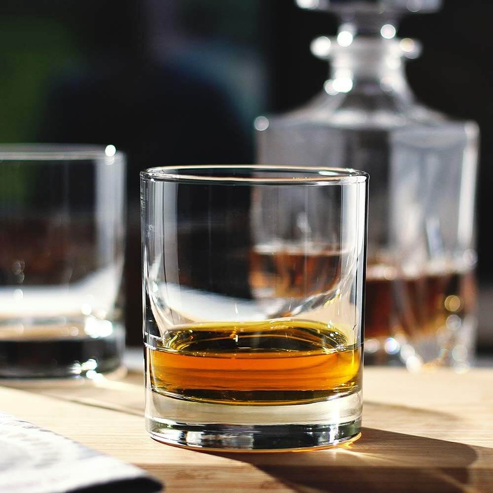 Old Fashioned Whiskey Glasses | Heavy Base, Thick Walls | Perfect for Scotch, Whisky, Mixed Drinks, Bourbon, Cocktails, Juice and Water - Crystalkart