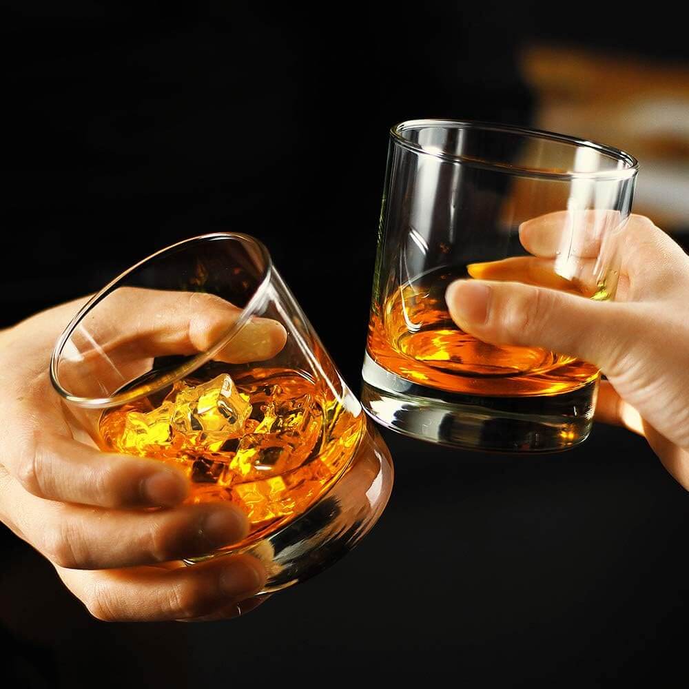 Old Fashioned Whiskey Glasses | Heavy Base, Thick Walls | Perfect for Scotch, Whisky, Mixed Drinks, Bourbon, Cocktails, Juice and Water - Crystalkart