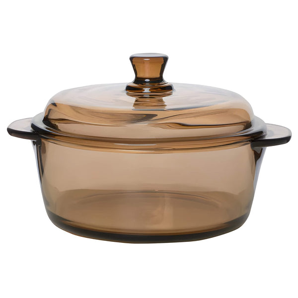 Round Color Glass Casserole with Lid, 1000 ml | Microwave Safe, Heat Resistant, Easy to Clean, Stylish Serving Bowl for Cooking, and Storage | Durable Glass Design for All Occasions - Crystalkart