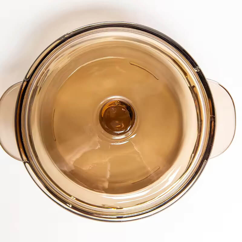 Round Color Glass Casserole with Lid, 1000 ml | Microwave Safe, Heat Resistant, Easy to Clean, Stylish Serving Bowl for Cooking, and Storage | Durable Glass Design for All Occasions - Crystalkart