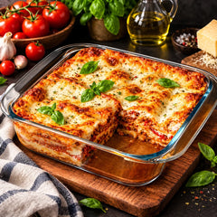 Set of 3 Square Borosilicate Glass Baking Dish - 900ml, 1100ml & 1800ml - Microwave, Oven, Freezer & Dishwasher Safe Glass Bakeware Set
