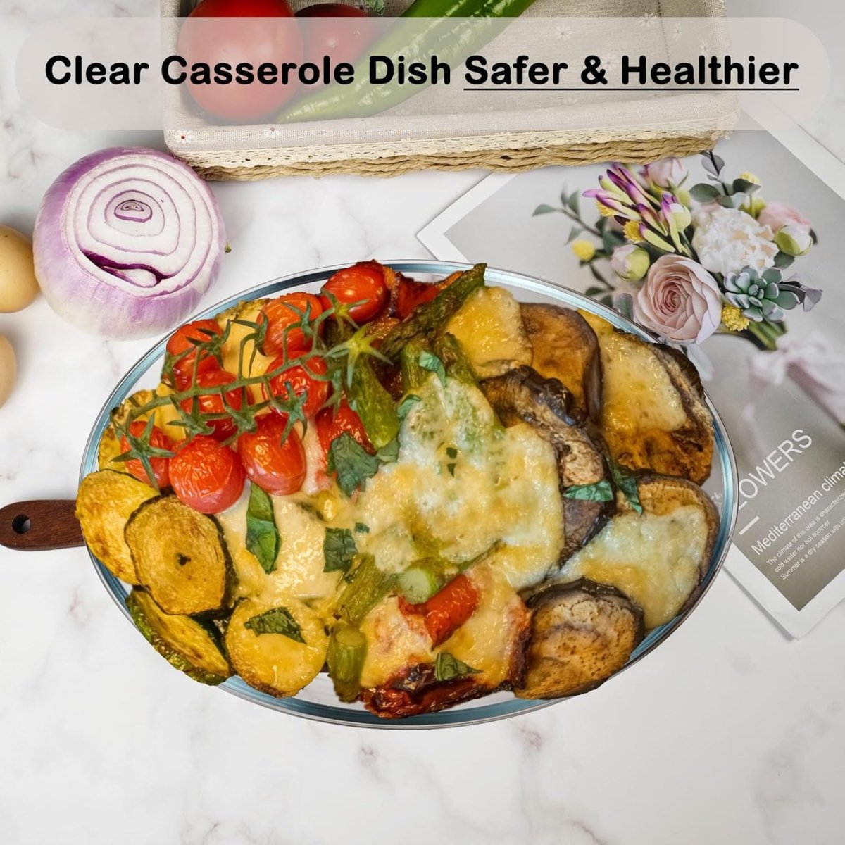 Versatile Set of 3 Oval Glass Baking Dishes – Durable, Transparent, Even - Heating – Microwave, Dishwasher, and Freezer Safe – 2400ml, 1600ml, 700ml - Crystalkart