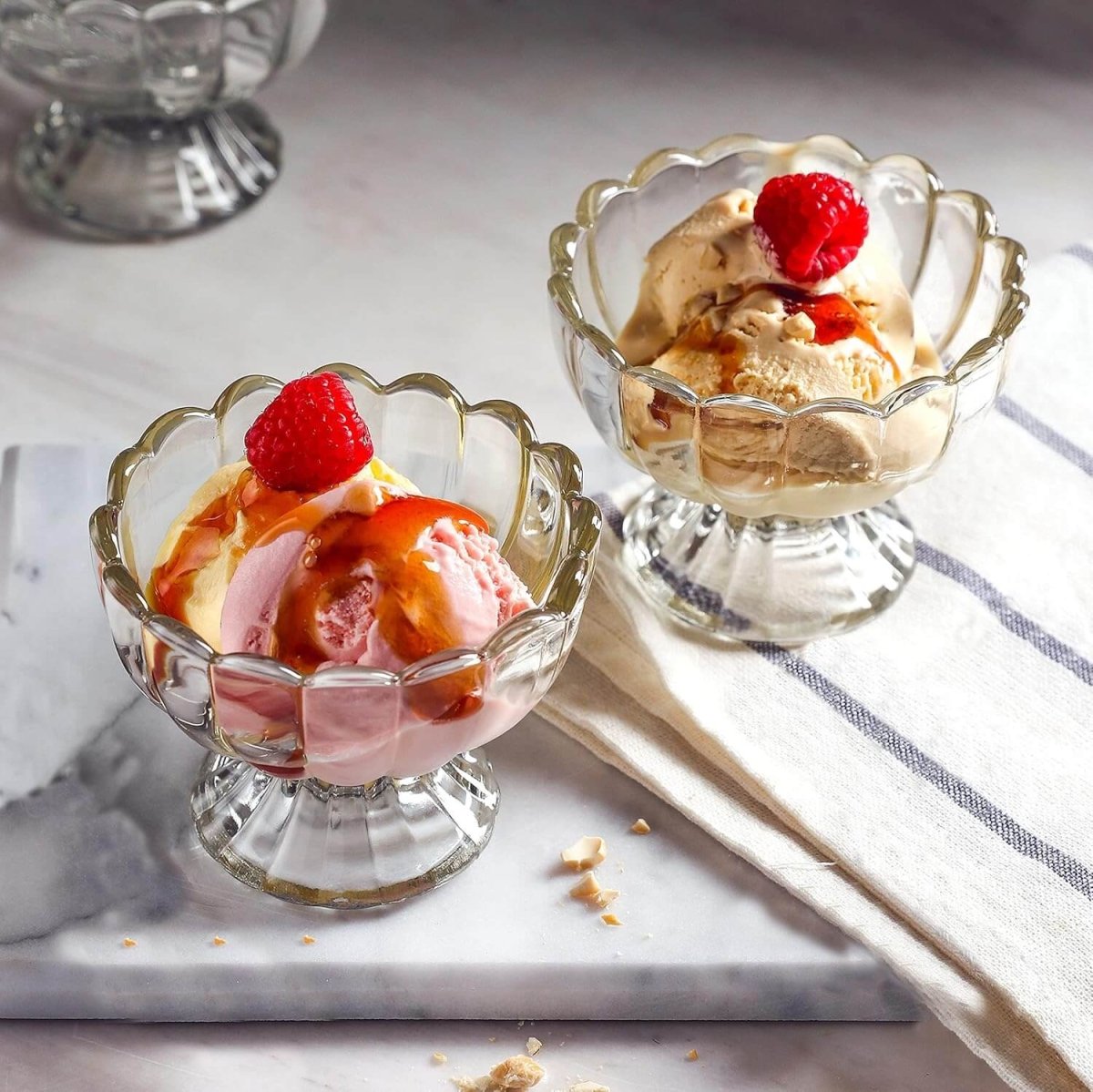 Vintage Crystal Glass Dessert Bowl, 140ml | for Serving Dessert, Ice Cream, Pudding and Fruit Salad - Crystalkart