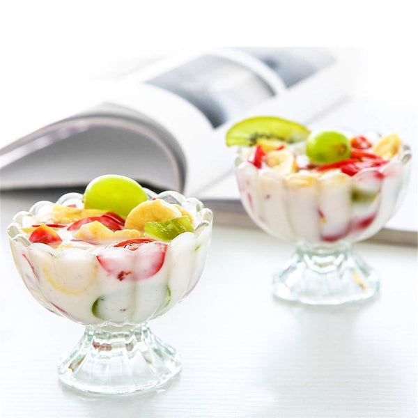 Vintage Crystal Glass Dessert Bowl, 140ml | for Serving Dessert, Ice Cream, Pudding and Fruit Salad - Crystalkart
