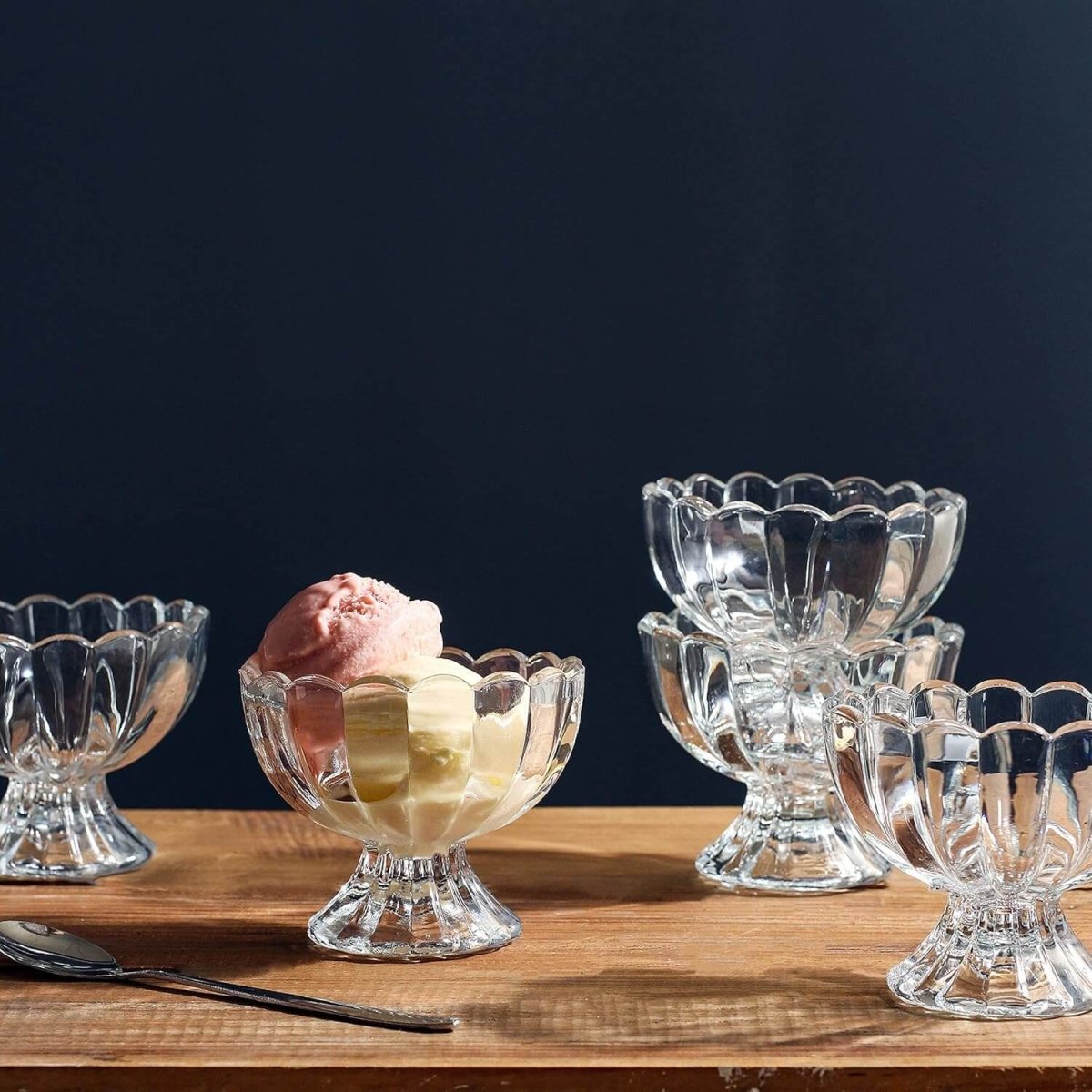 Vintage Crystal Glass Dessert Bowl, 140ml | for Serving Dessert, Ice Cream, Pudding and Fruit Salad - Crystalkart