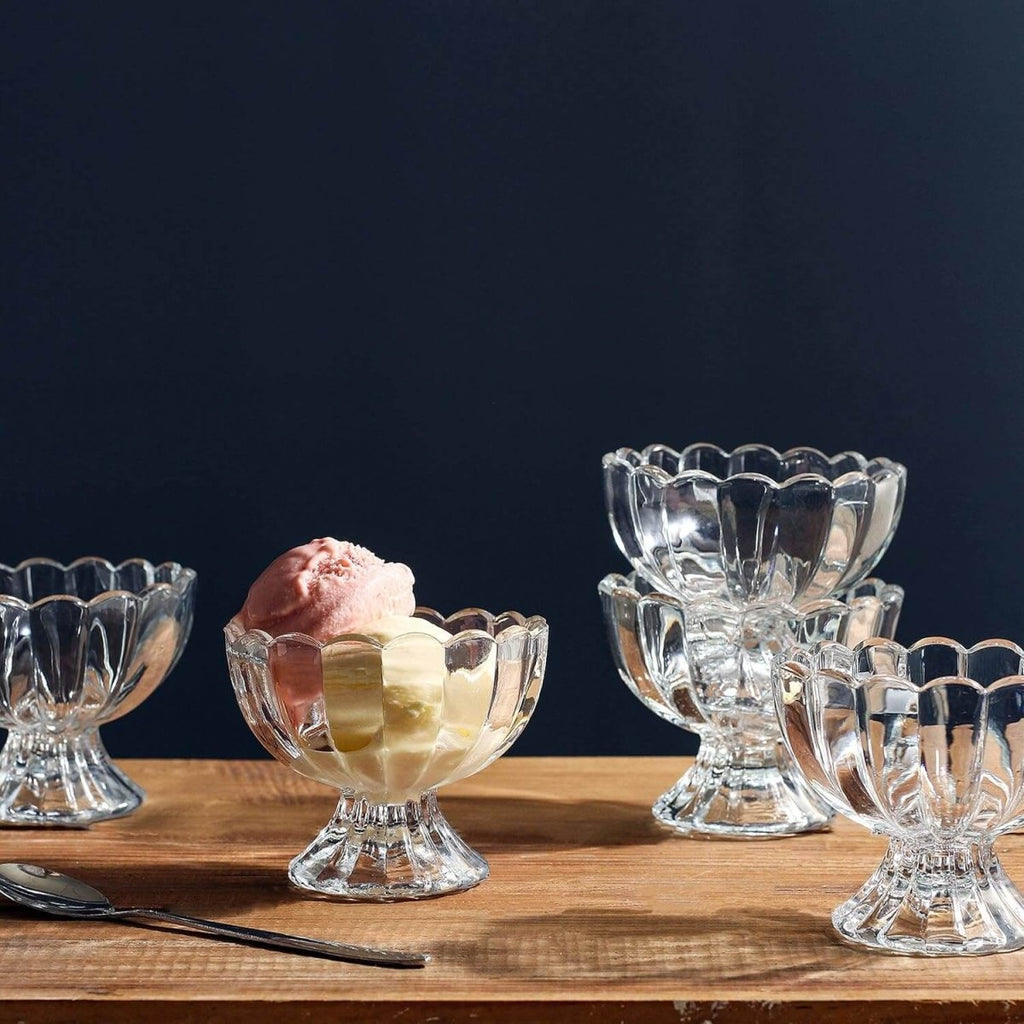 Vintage Crystal Glass Dessert Bowl, 140ml | for Serving Dessert, Ice Cream, Pudding and Fruit Salad - Crystalkart