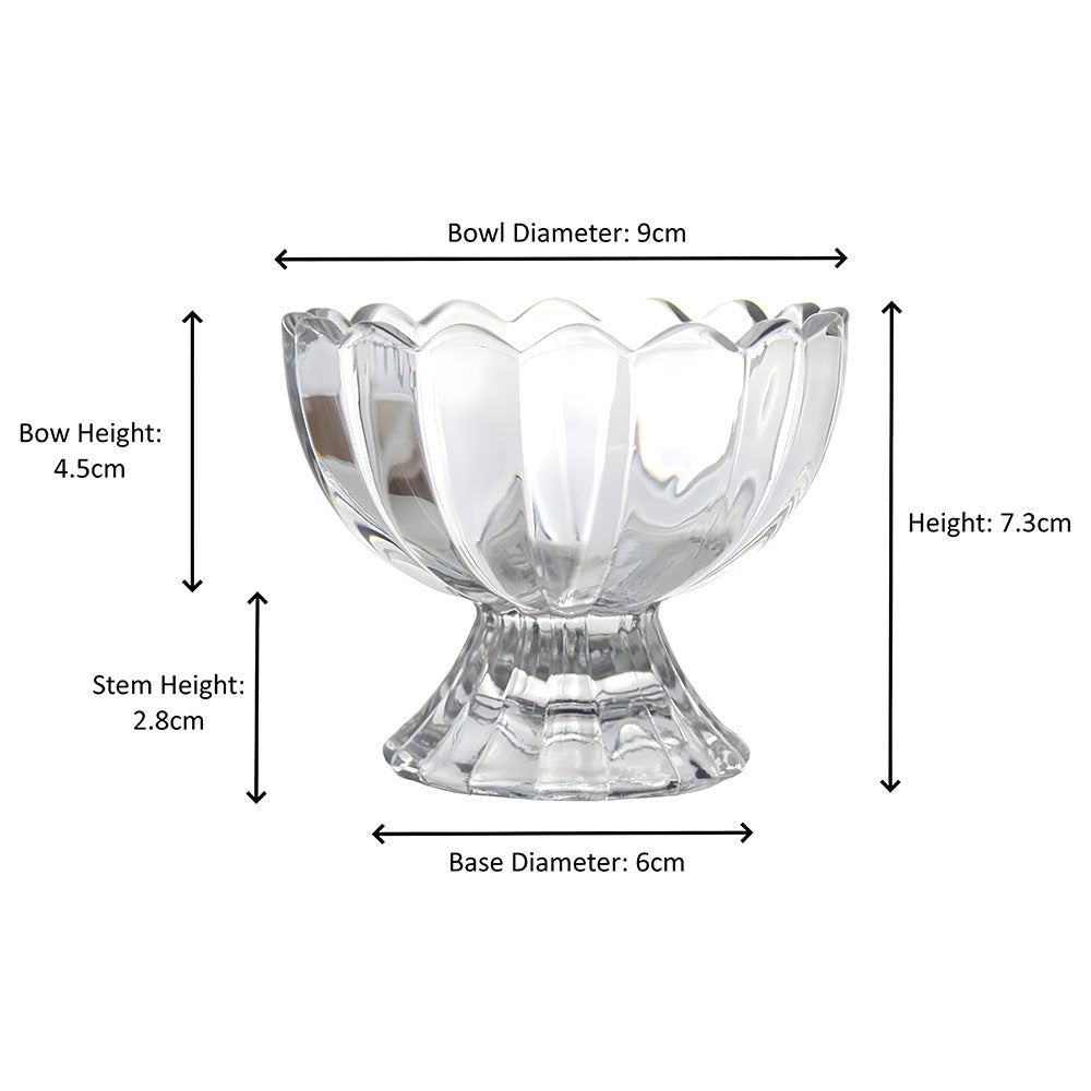 Vintage Crystal Glass Dessert Bowl, 140ml | for Serving Dessert, Ice Cream, Pudding and Fruit Salad - Crystalkart