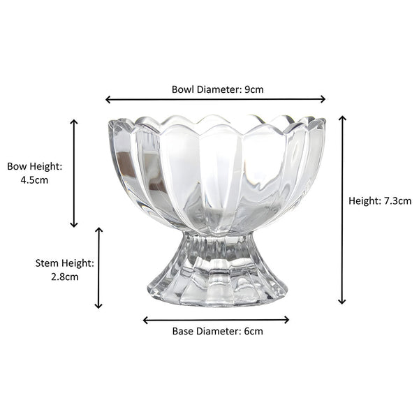 Vintage Crystal Glass Dessert Bowl, 140ml | for Serving Dessert, Ice Cream, Pudding and Fruit Salad - Crystalkart