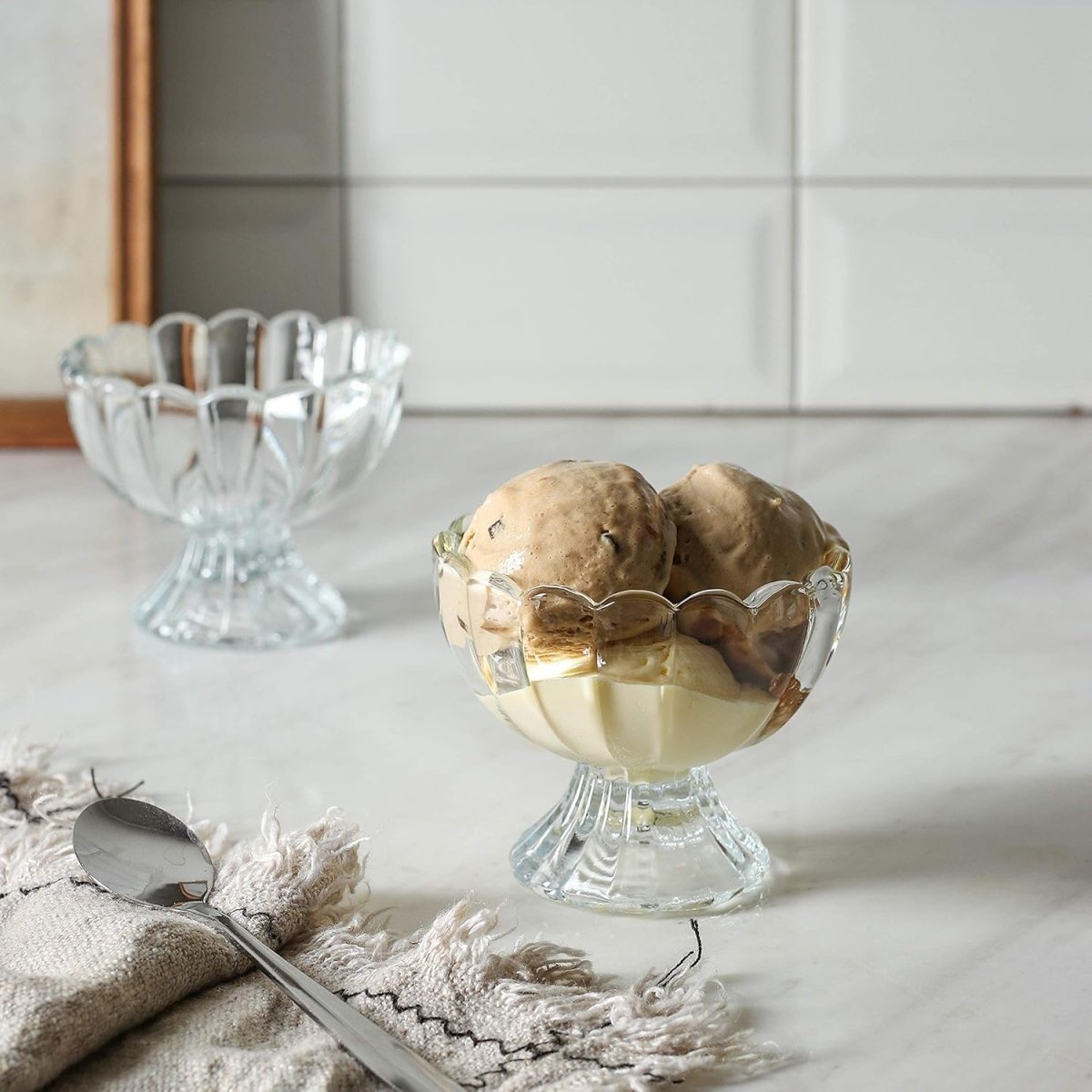 Vintage Crystal Glass Dessert Bowl, 140ml | for Serving Dessert, Ice Cream, Pudding and Fruit Salad - Crystalkart