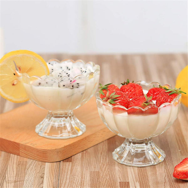 Vintage Crystal Glass Dessert Bowl, 140ml | for Serving Dessert, Ice Cream, Pudding and Fruit Salad - Crystalkart